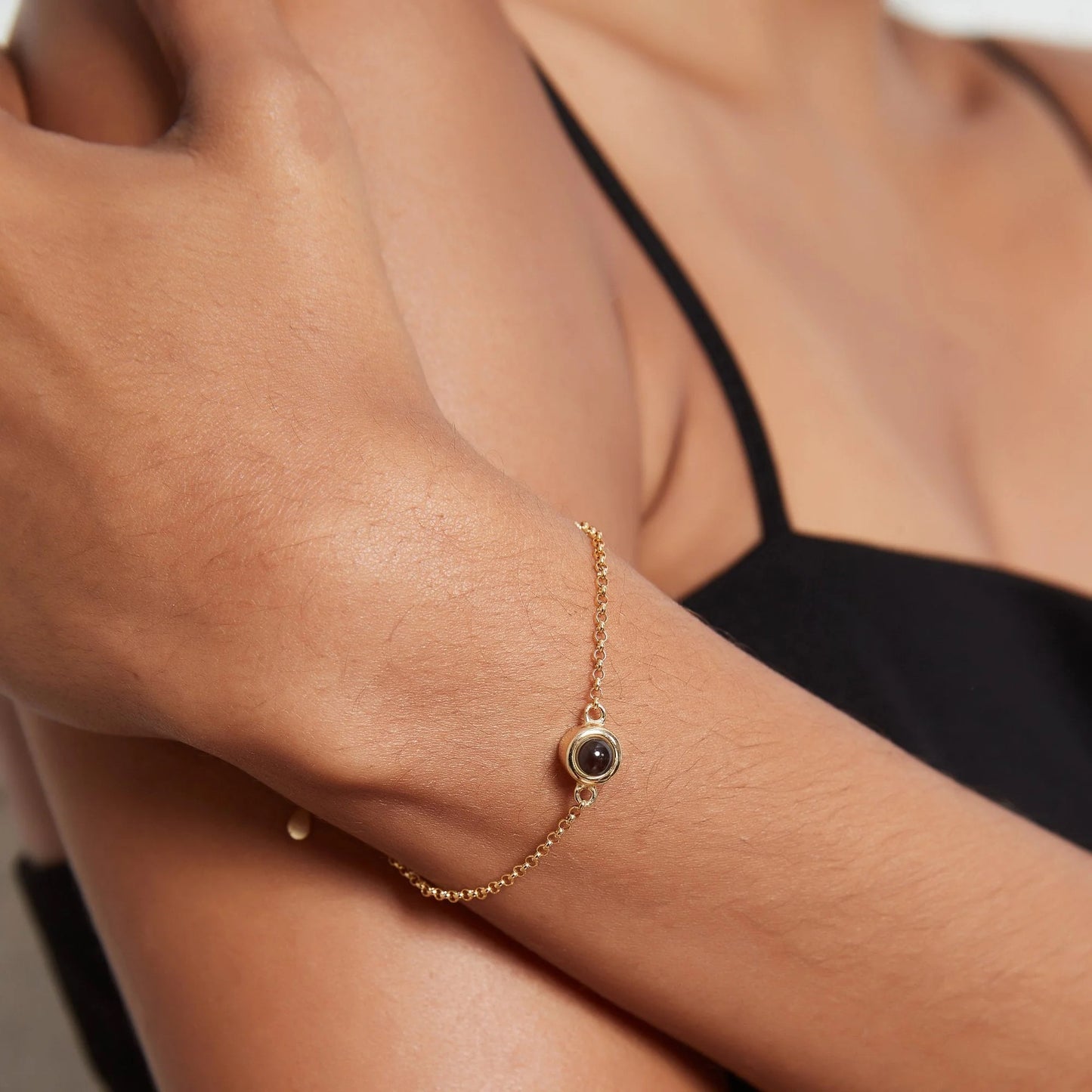 Personalized  Cable Chain Photo Bracelet