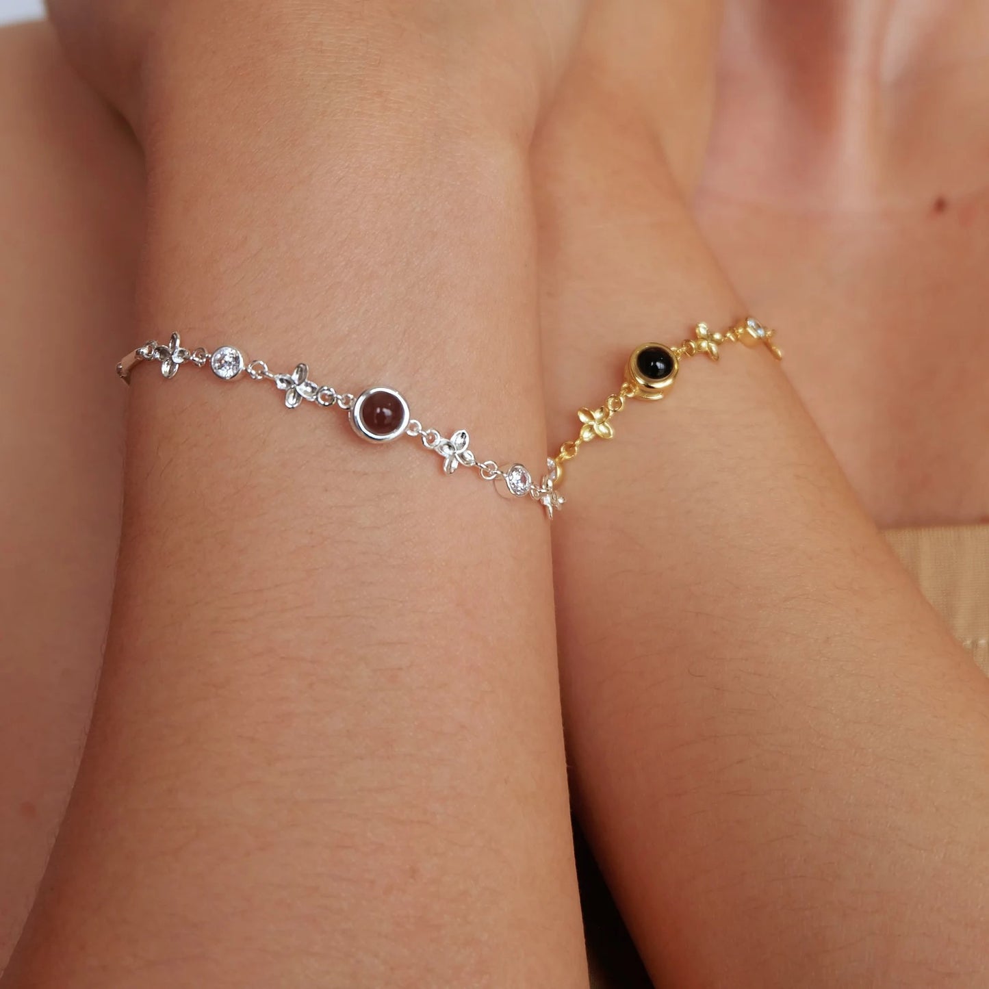 Personalized Leaf Photo Bracelet