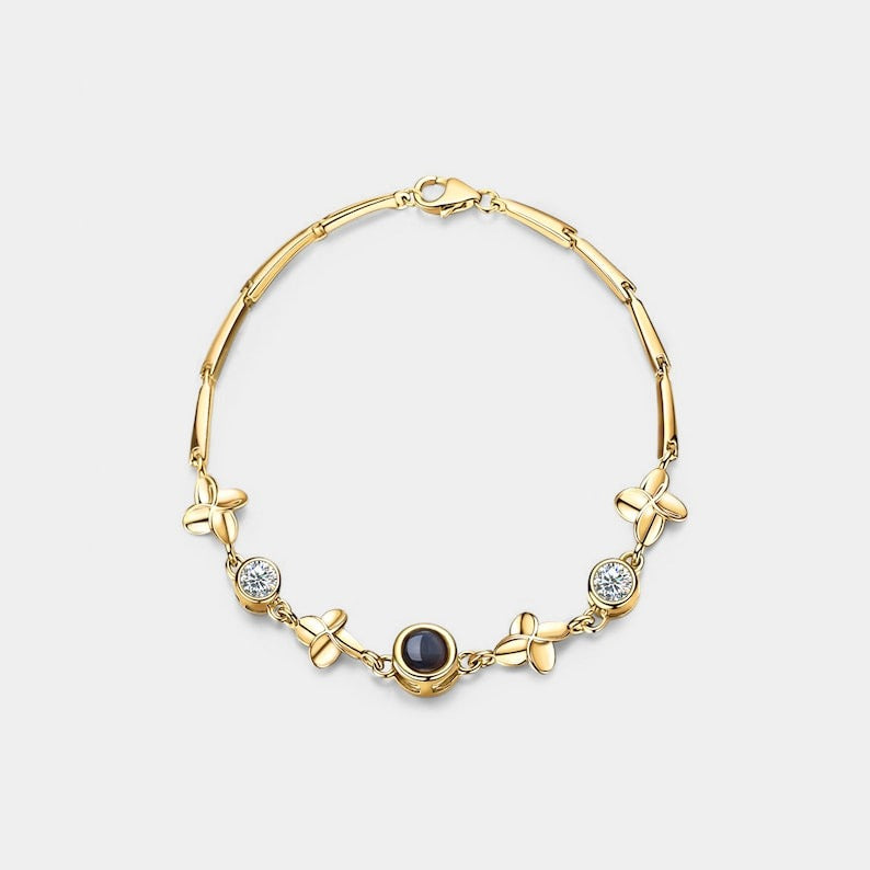 Personalized Leaf Photo Bracelet