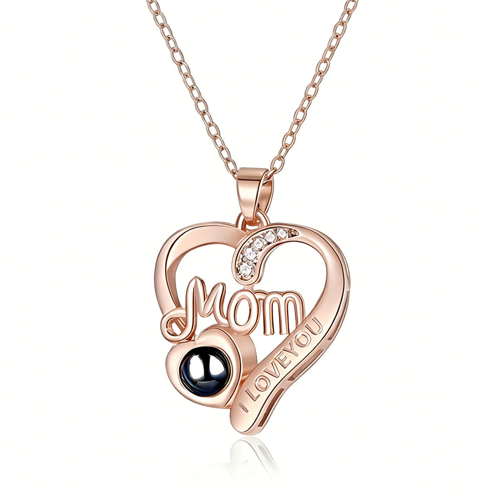 Personalized Mom Heart Photo Necklace