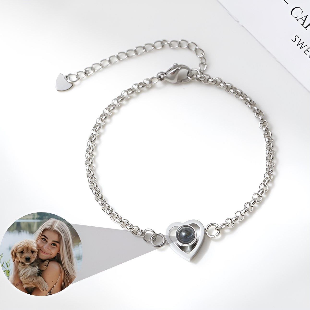 Personalized Rolo Chain Photo Bracelet