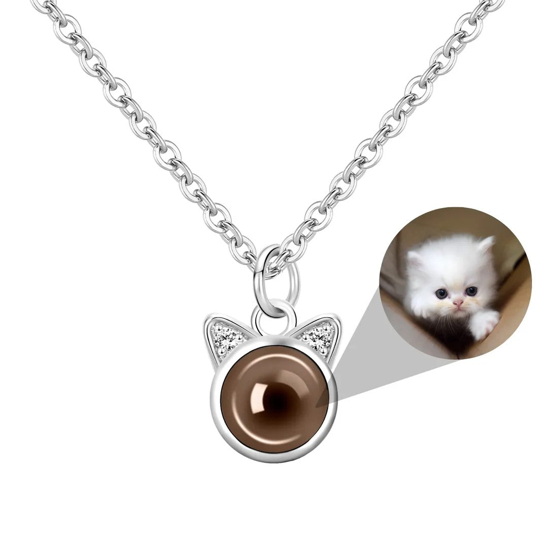Personalized Shiny Cat Photo Necklace