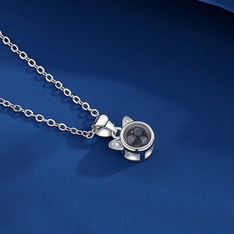 Personalized Shiny Cat Photo Necklace