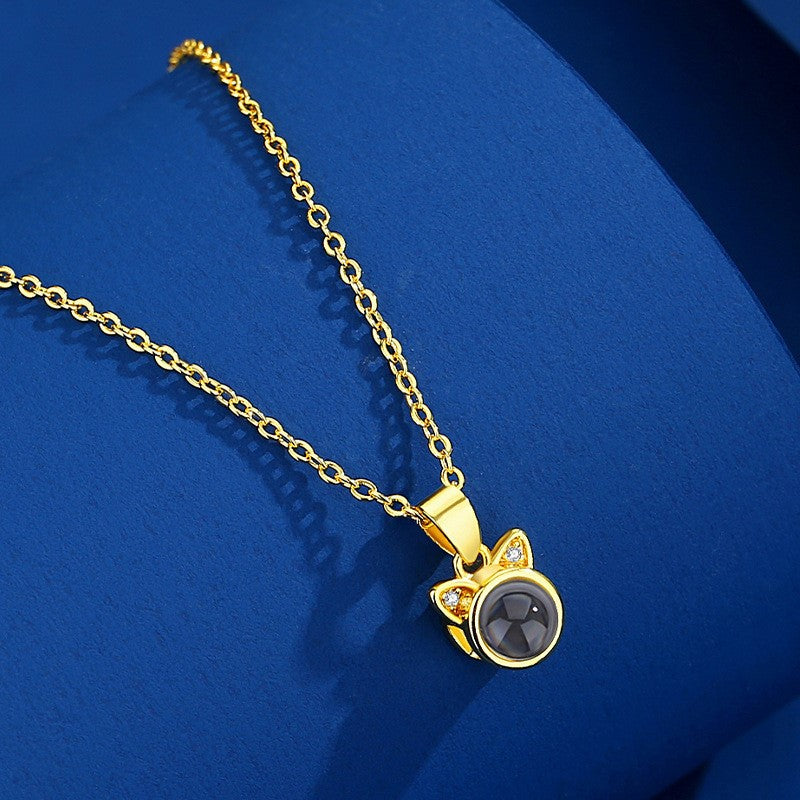 Personalized Shiny Cat Photo Necklace