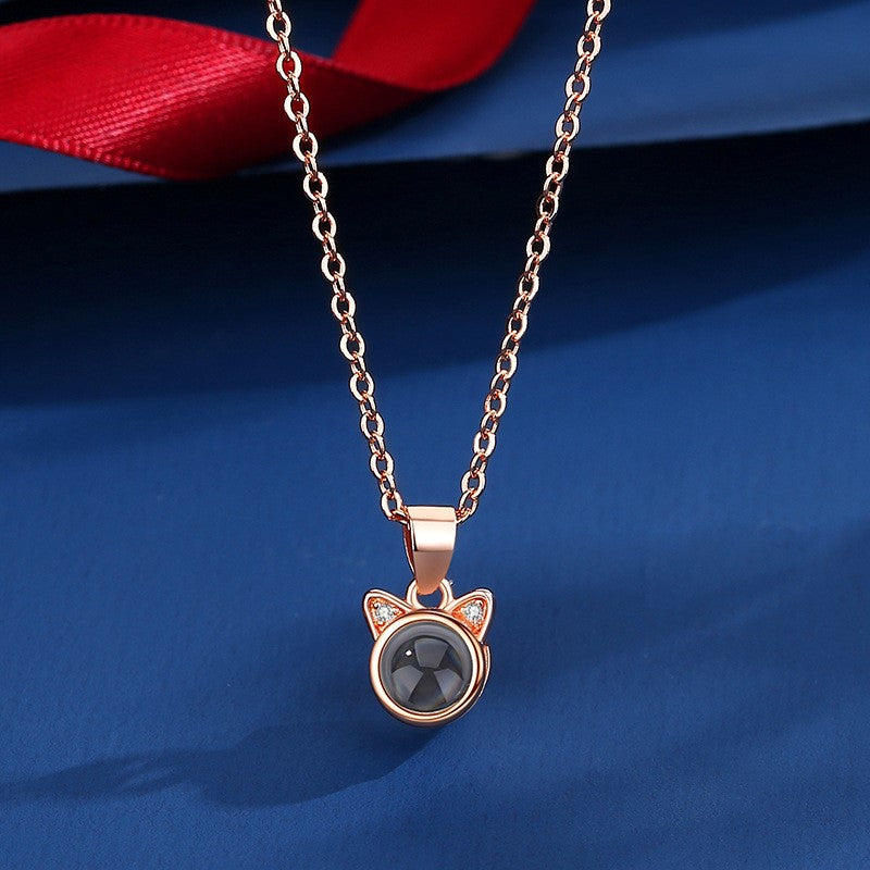 Personalized Shiny Cat Photo Necklace