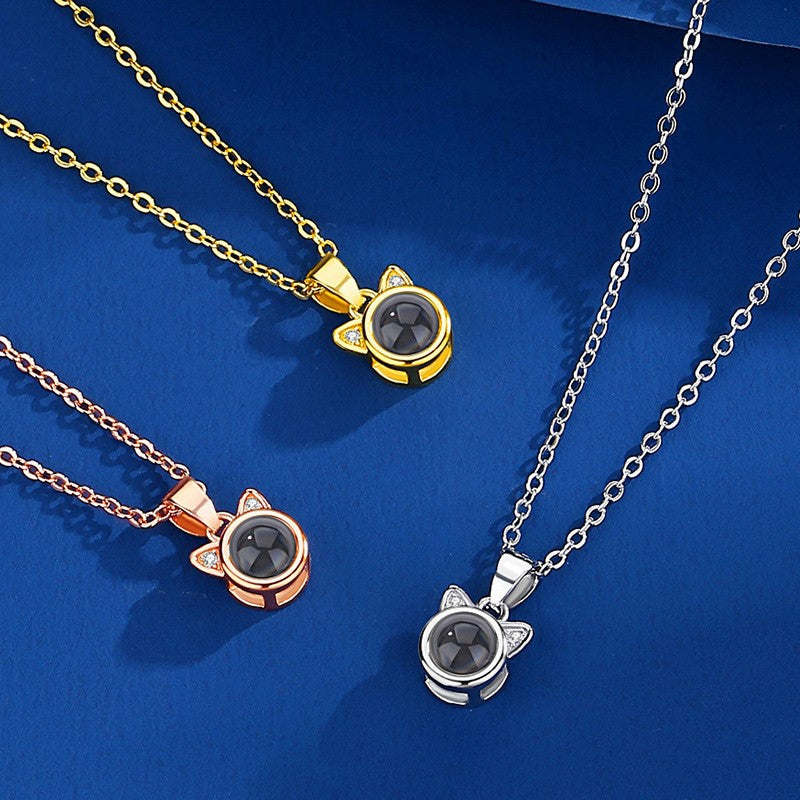 Personalized Shiny Cat Photo Necklace