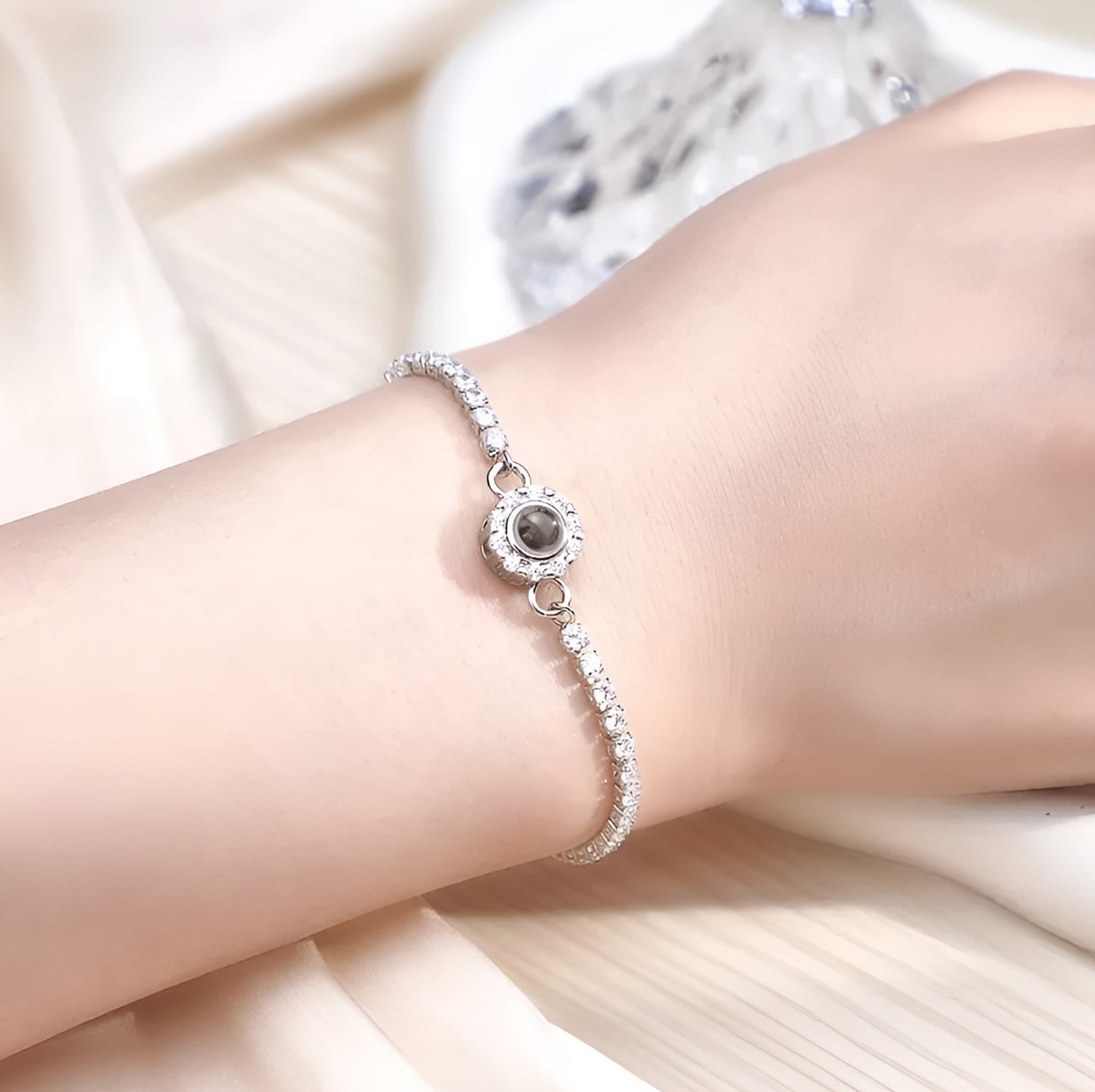 Personalized Tennis Photo Bracelet