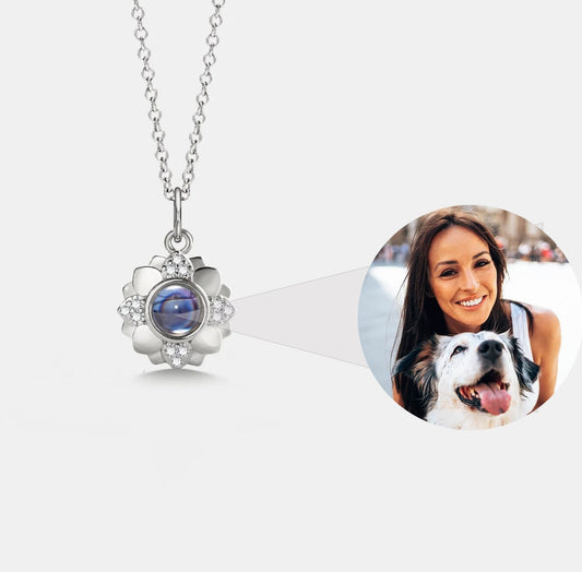 Personalized Blossom Photo Necklace