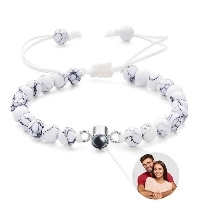 Personalized Coastal Beads Photo Bracelet