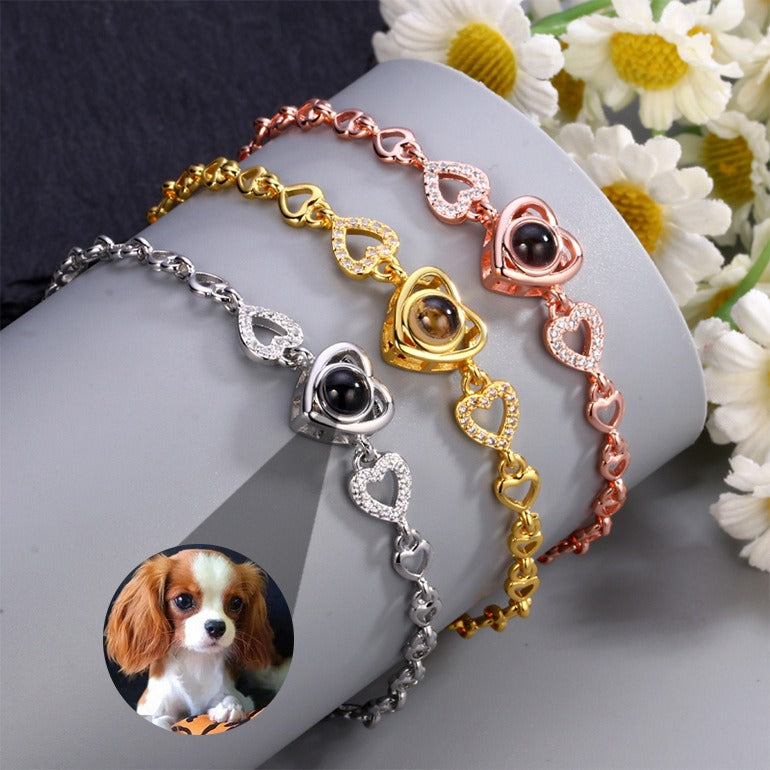 Personalized Heart Link Photo Bracelet