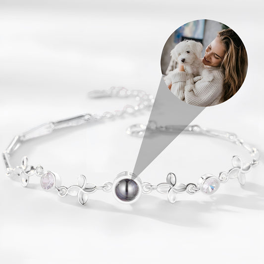 Personalized Leaf Photo Bracelet