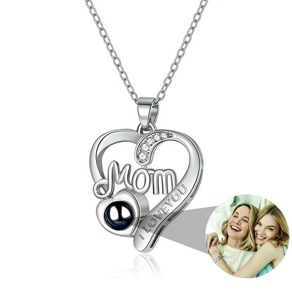 Personalized Mom Heart Photo Necklace