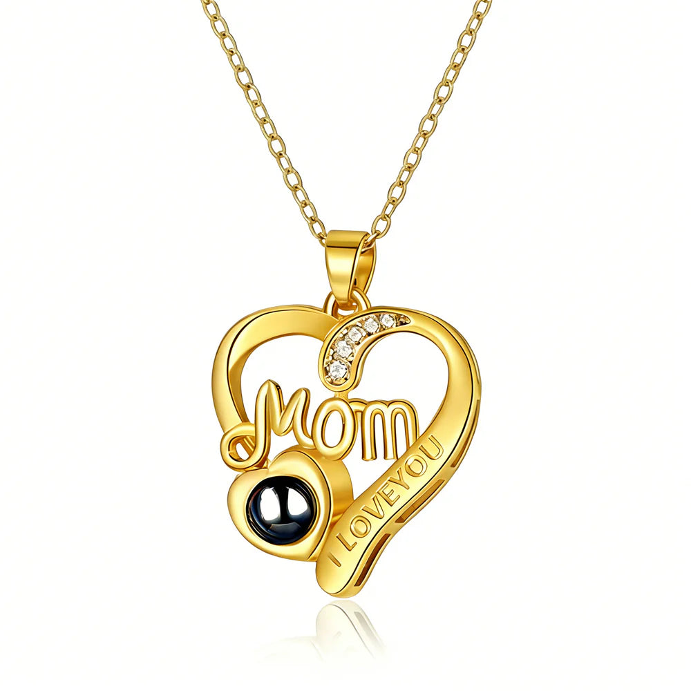 Personalized Mom Heart Photo Necklace