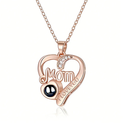 Personalized Mom Heart Photo Necklace