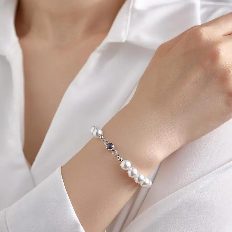 Personalized Pearl Chain Photo Bracelet