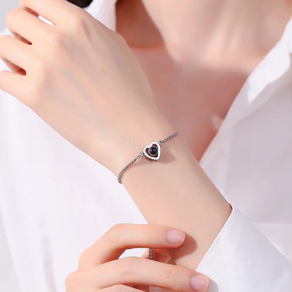 Personalized Rolo Chain Photo Bracelet