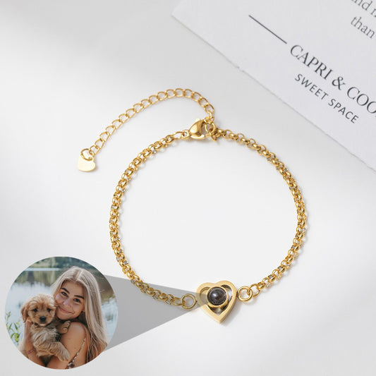 Personalized Rolo Chain Photo Bracelet