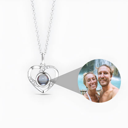 Personalized Rotating Heart Photo Necklace