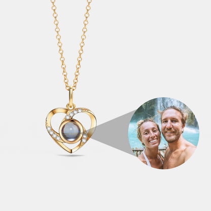 Personalized Rotating Heart Photo Necklace