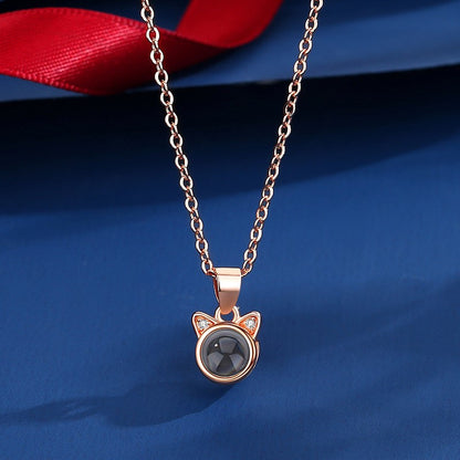 Personalized Shiny Cat Photo Necklace