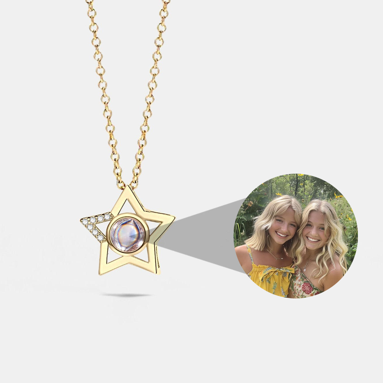 Personalized Star Photo Necklace